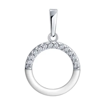 Подвеска из серебра с фианитами и эмалью из серебро