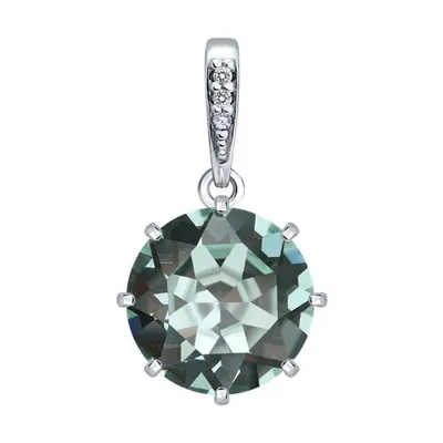 Подвеска из серебра с кристаллом и фианитами из серебро