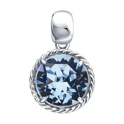 Подвеска из серебра с кристаллом из серебро