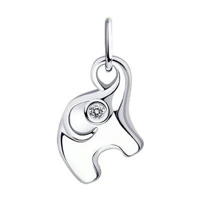 Подвеска из серебра с фианитом из серебро