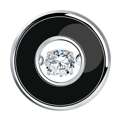 Подвеска из серебра с фианитом и эмалью из серебро