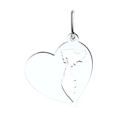 Подвеска из серебра "п.о. Камчатка" из серебро