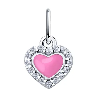 Подвеска из серебра с фианитами и эмалью из серебро