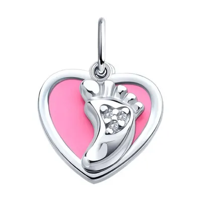 Подвеска из серебра с фианитами и эмалью из серебро