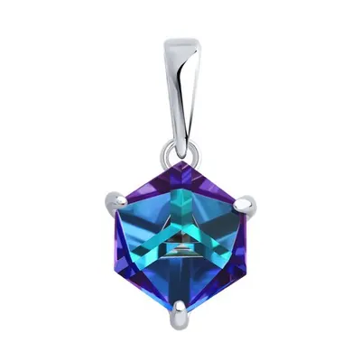 Подвеска из серебра с кристаллом из серебро