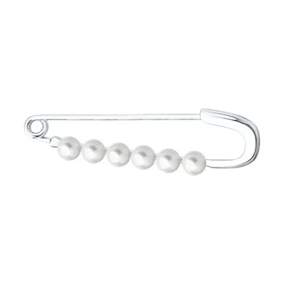 Брошь из серебра с синтетическим жемчугом из серебро