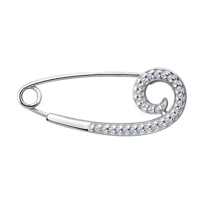 Брошь из серебра с фианитами из серебро