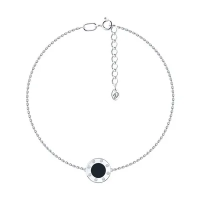 Браслет из серебра с фианитами и эмалью из серебро