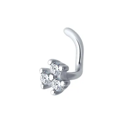 Пирсинг из серебра с фианитами из серебро