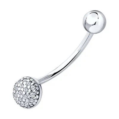 Пирсинг из серебра с фианитами из серебро