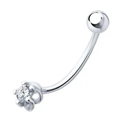 Пирсинг из серебра с фианитом из серебро