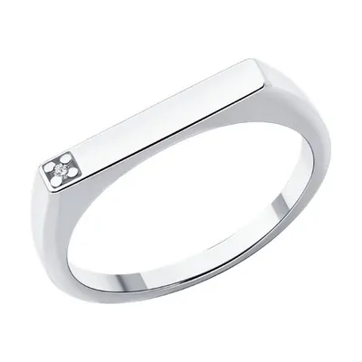 Кольцо из серебра с бриллиантом из серебро