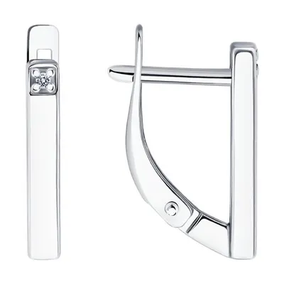 Серьги из серебра с бриллиантами из серебро