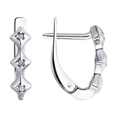 Серьги из серебра с бриллиантами из серебро