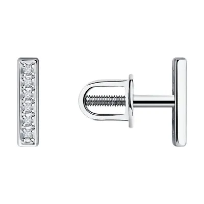 Серьги из серебра с бриллиантами из серебро