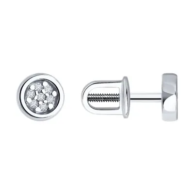 Серьги из серебра с бриллиантами из серебро