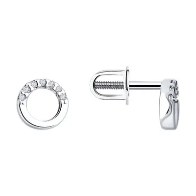 Серьги из серебра с бриллиантами из серебро