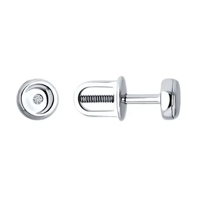 Серьги из серебра с бриллиантами из серебро