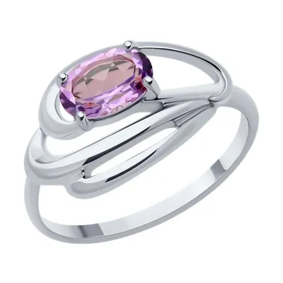 Кольцо из серебра с аметистом из серебро