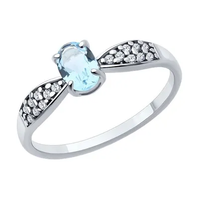 Кольцо из серебра с топазом и фианитами из серебро