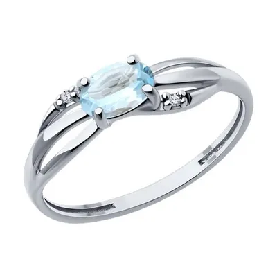 Кольцо из серебра с топазом и фианитами из серебро