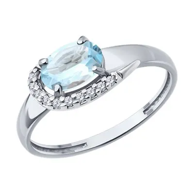 Кольцо из серебра с топазом и фианитами из серебро