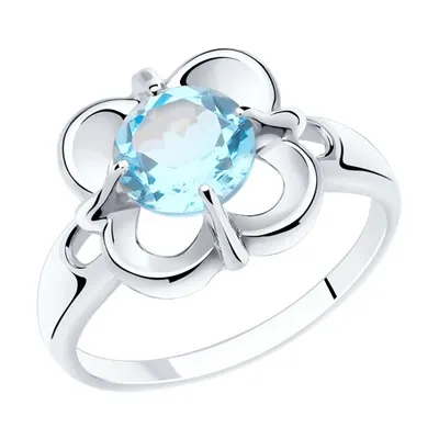 Кольцо из серебра с топазом из серебро