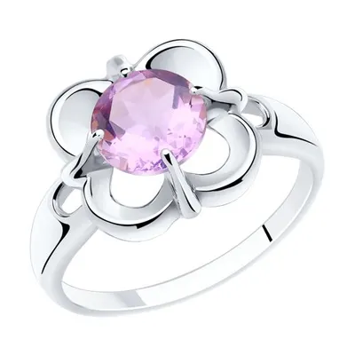 Кольцо из серебра с аметистом из серебро