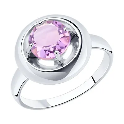 Кольцо из серебра с аметистом из серебро