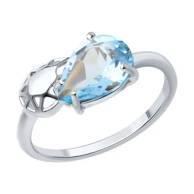 Кольцо из серебра с топазом из серебро