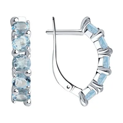 Серьги из серебра с топазами из серебро