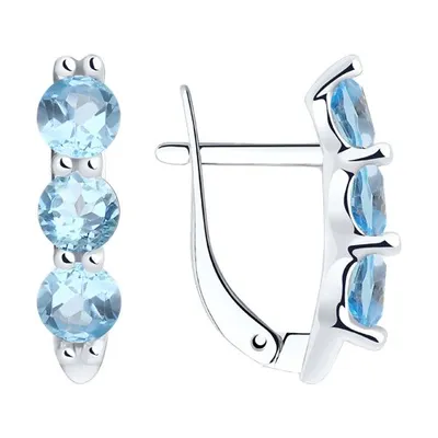 Серьги из серебра с топазами из серебро
