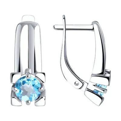 Серьги из серебра с топазами из серебро