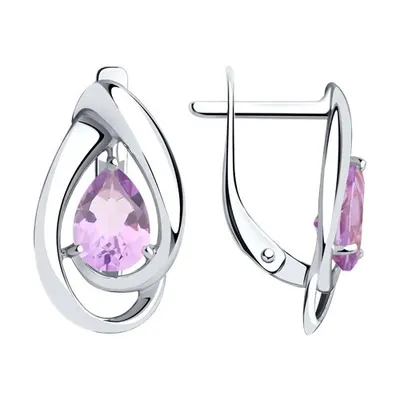 Серьги из серебра с аметистами из серебро