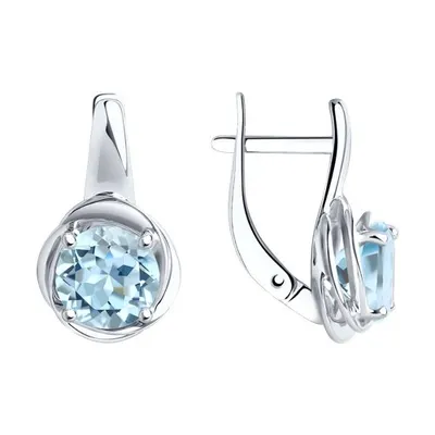 Серьги из серебра с топазами из серебро