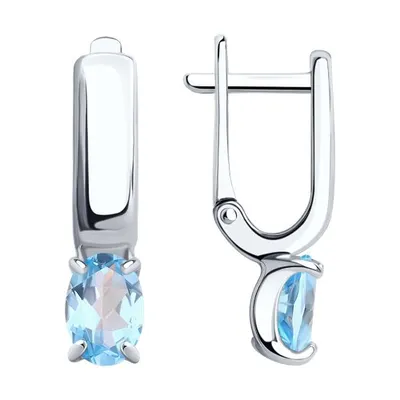 Серьги из серебра с топазами из серебро