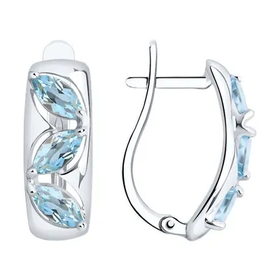 Серьги из серебра с топазами из серебро