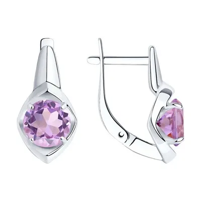 Серьги из серебра с аметистами из серебро