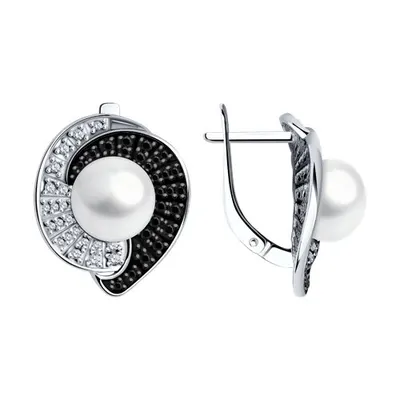 Серьги из серебра с миксом камней из серебро