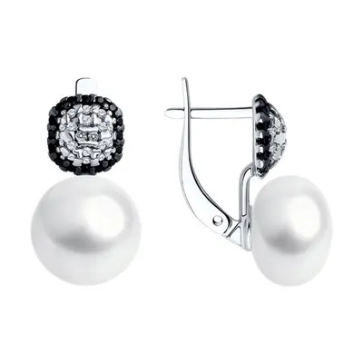 Серьги из серебра с миксом камней из серебро