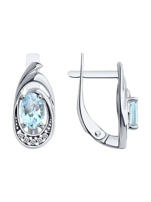 Серьги из серебра с топазами и фианитами из серебро