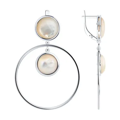 Серьги из серебра с перламутром из серебро