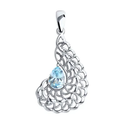 Подвеска из серебра с топазом из серебро