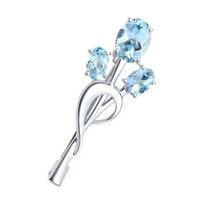 Брошь из серебра с топазами из серебро