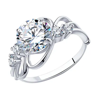 Кольцо из серебра с фианитами из серебро