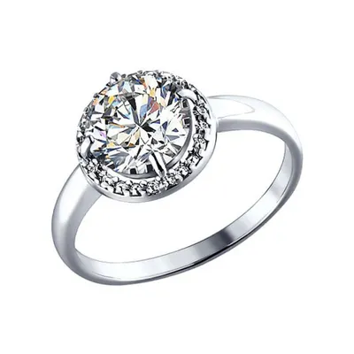 Кольцо из серебра с фианитом из серебро