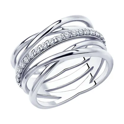 Кольцо из серебра с фианитами из серебро