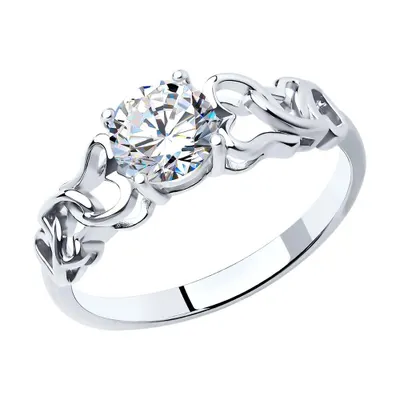 Кольцо из серебра с фианитом из серебро