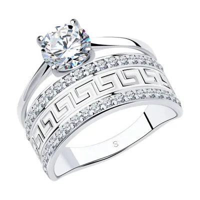 Кольцо из серебра с эмалью с фианитами из серебро