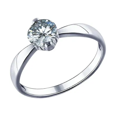 Помолвочное кольцо из серебра с фианитом из серебро